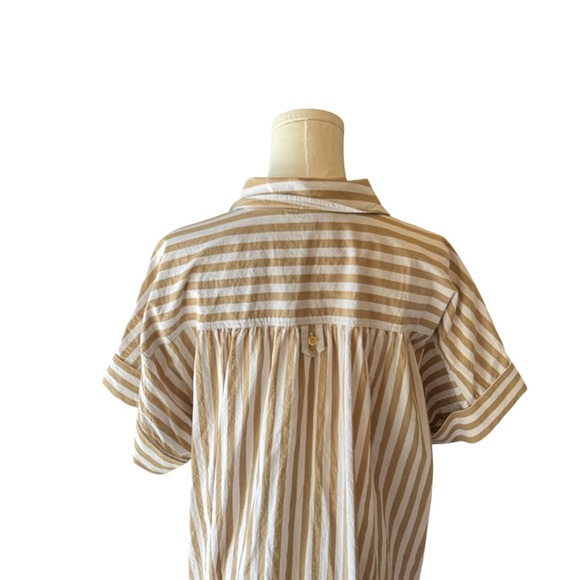 Madewell - Collared Button-Front Striped Mini Shirtdress Sz L - Picture 7 of 7